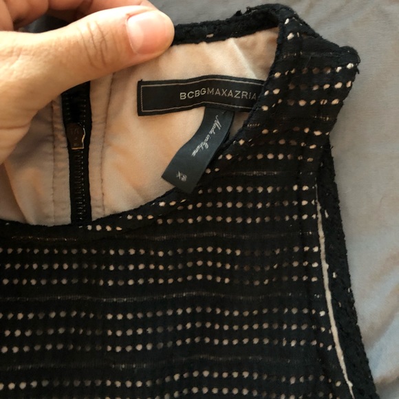 BCBG black mesh dress with nude lining. - Picture 3 of 5